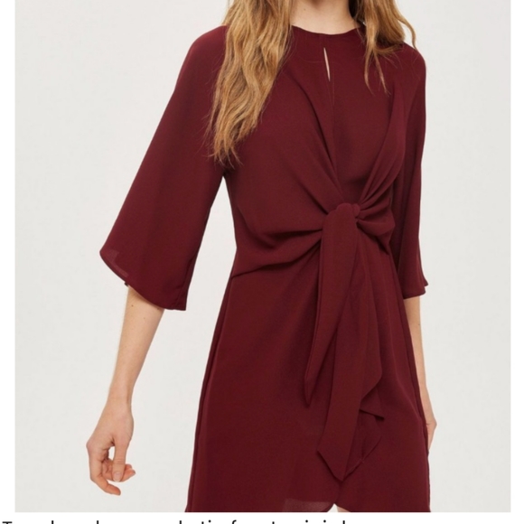 T C E C Red Tie Front Women's Dress. Size L. 🆕 - Picture 5 of 14